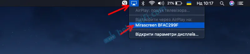 AirPlay Screencast na MacBook Mac OS putem MiraScreen-a