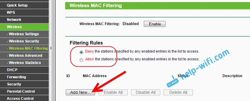 Uređaji za filtriranje po MAC adresi na Tp-Link