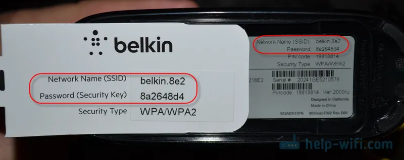 Heslo a názov siete Wi-Fi od spoločnosti Belkin Router