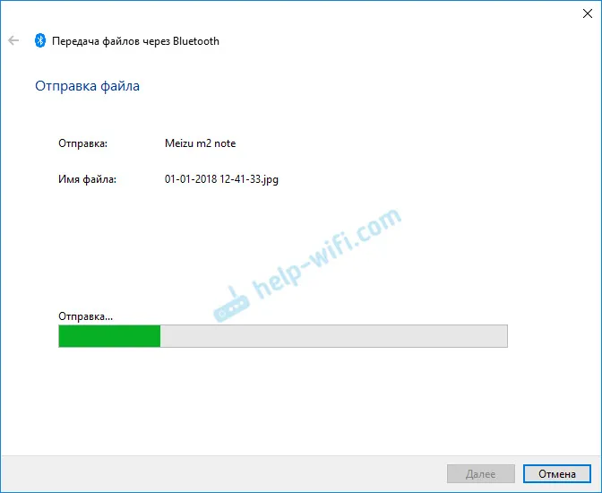 Slanje datoteke putem Bluetooth-a u sustavu Windows 10