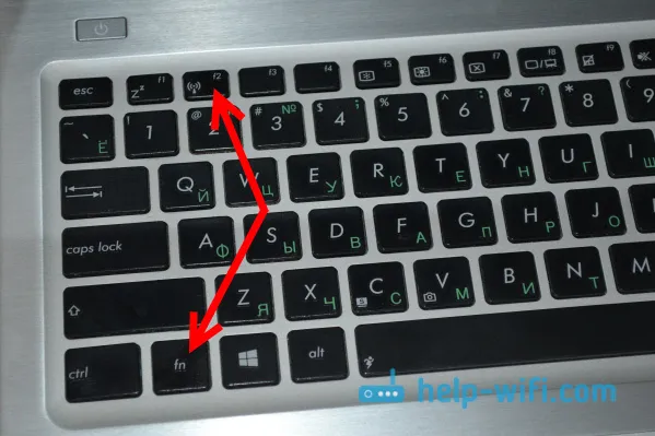 Klíč pro zapnutí Wi-Fi na notebooku