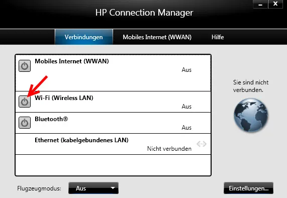 HP Connection Manager za prijenosno računalo Wi-Fi