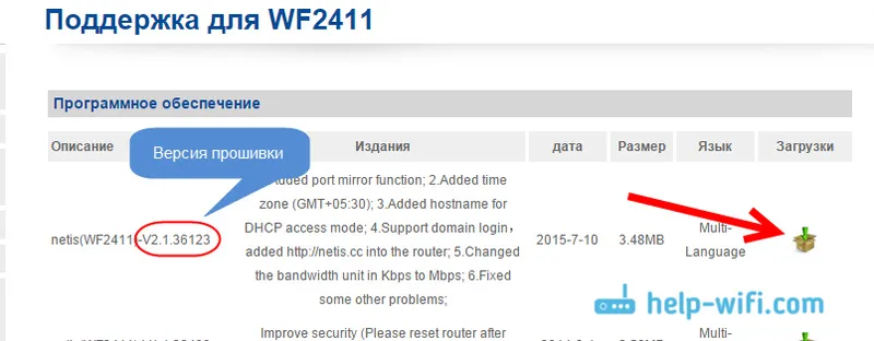 Архив с фърмуер за Netis WF2411