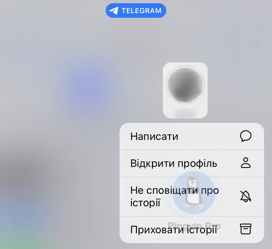 приховати Telegram Stories