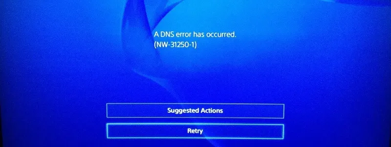 DNS pogreška NW-31250-1 na PS4