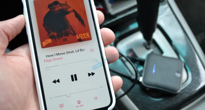 Slušanje glazbe u automobilu putem Bluetooth odašiljača sa pametnog telefona