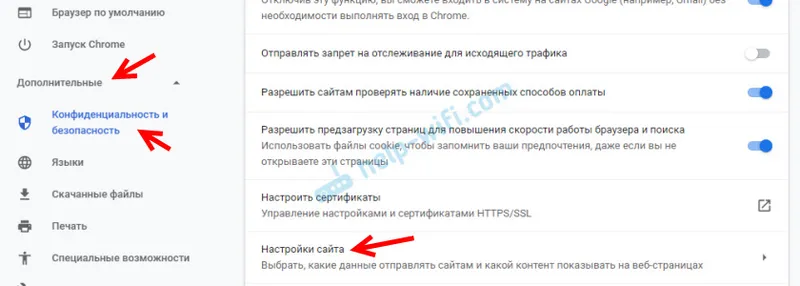 Možnosti oznámení webových stránek v prohlížeči Google Chrome