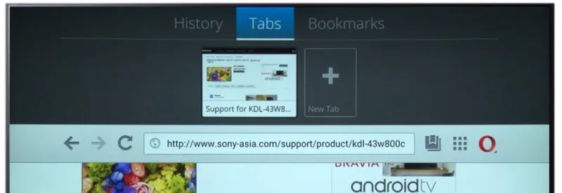 Уеб браузър на Sony TV