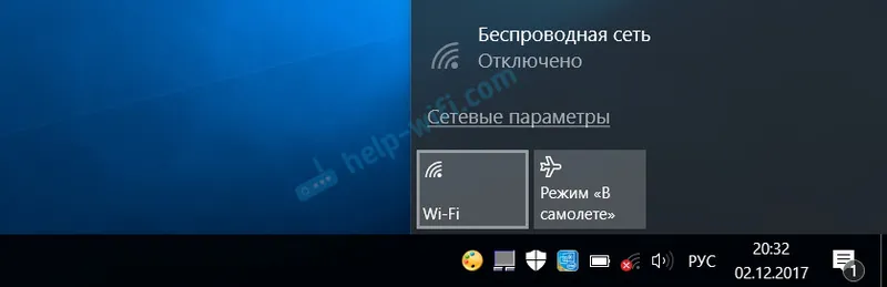 Bezdrátové připojení - v systému Windows 10 zakázáno. Wi-Fi se nezapne