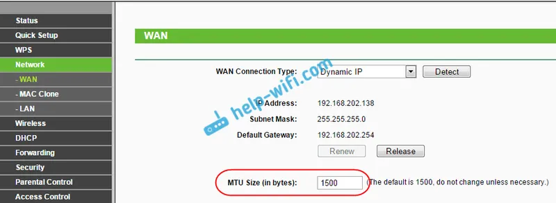 Смяна на MTU на Tp-Link, в случай на проблем с зареждането на сайтове
