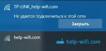 Napaka »Ne morem se povezati s tem omrežjem« v sistemu Windows 10