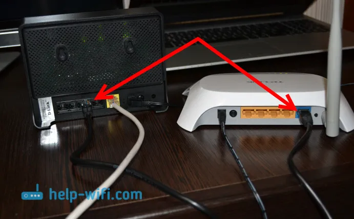Připojení směrovače Tp-Link k D-Link pomocí síťového kabelu