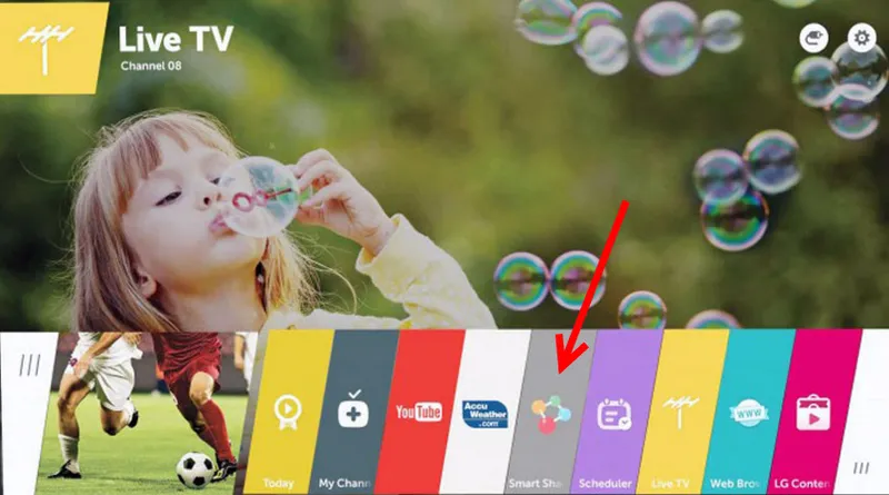 Smart Share na televizorjih s spletnim sistemom OS