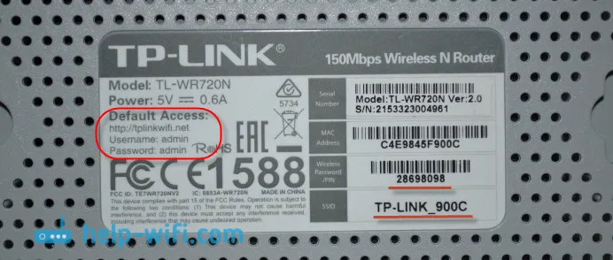 TP-LINK TL-WR720N: адреса для входу в настройки і заводські параметри
