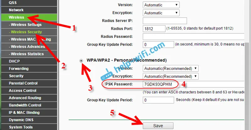 Зміна пароля Wi-Fi мережі на Tp-link TL-WR841N