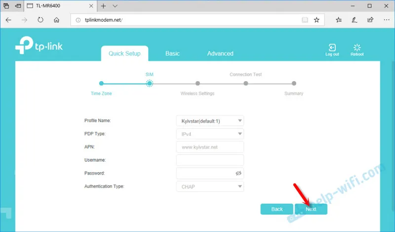 Konfigurace SIM karty na TL-MR6400 V3