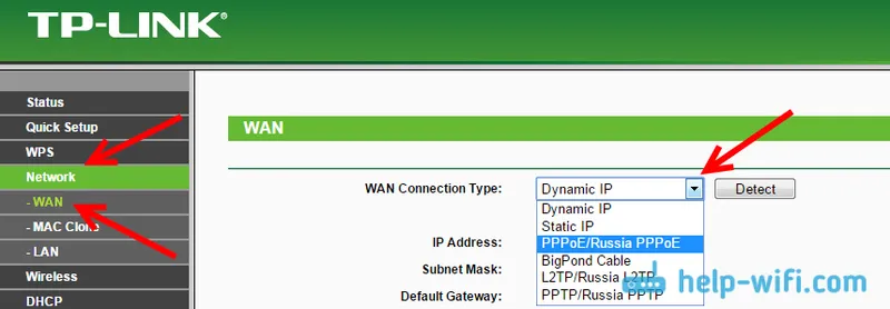 Konfiguriranje WAN-a na Tp-Link usmjerivaču