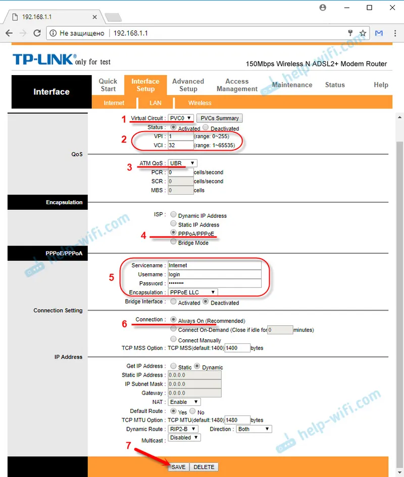 Konfigurowanie ADSL Internet TP-Link TD-W8951ND