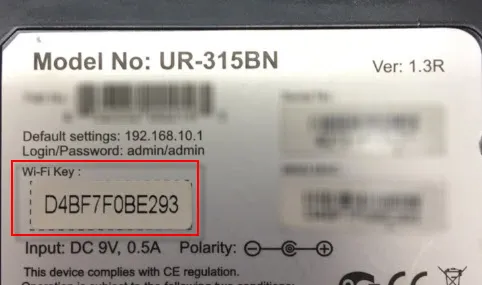 Заводський пароль Wi-Fi на UPVEL UR-315BN