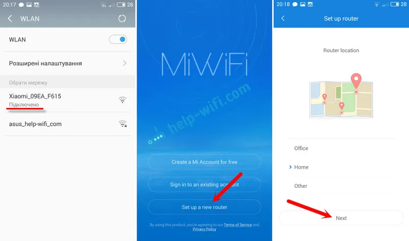 Postavljanje Xiaomi Mi Router Mini s telefona (Android, iPhone)